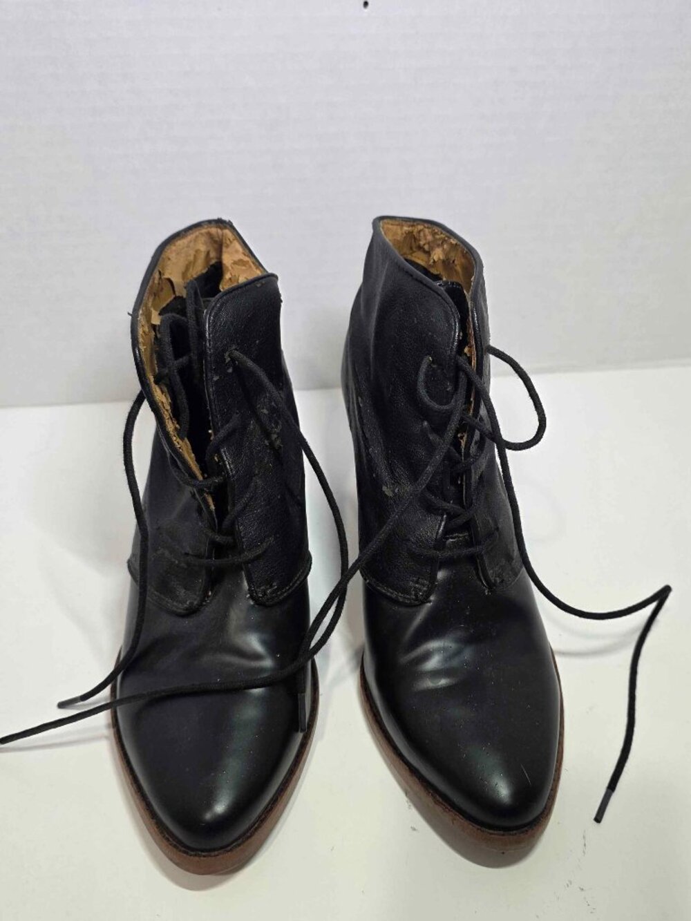 DV by Dolce Vita Black Leather Lace-Up Ankle Booties